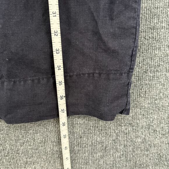 Eileen Fisher Organic Linen Shift Dress Womens Small Navy Button Front Minimal - Picture 14 of 14